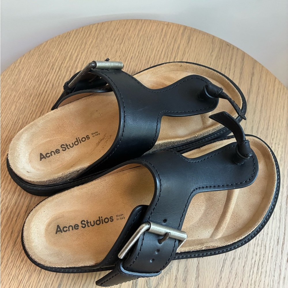 Acne Studios Black Leather Sandals - Picture 2 of 3